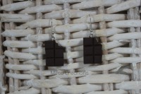 Boucles d'oreille tablette de chocolat